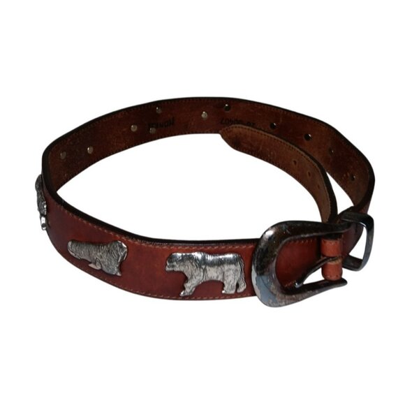 VTG Honest Leather Belt 28 60407 Zoo Animals Up to 29\